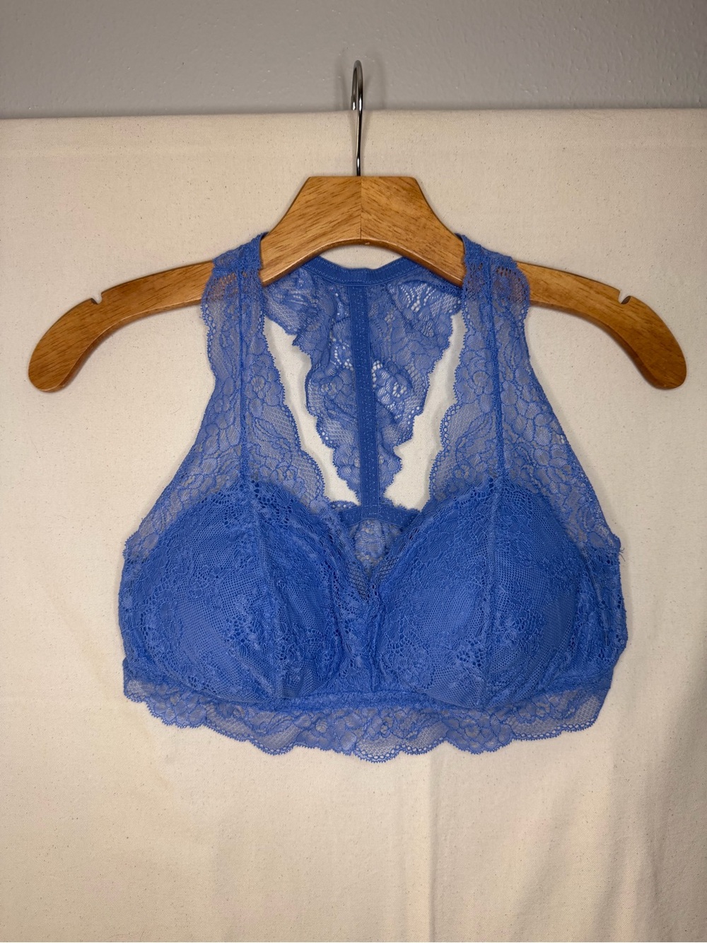 Gilligan & O'Malley Lace Racerback Bralette in Periwinkle